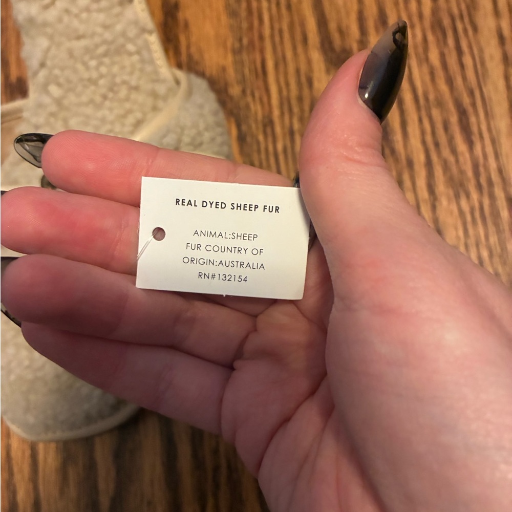 Coach Beige Shearling Kitten Heels - Picture 2 of 5